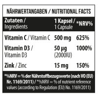 Vitamin C 500 + D3 + Zink 100 Vcaps